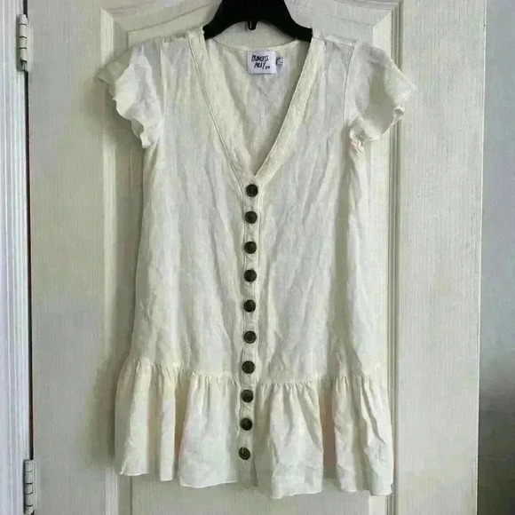 Princess Polly TE Amo White Button Down Shift Mini Dress - Picture 2 of 6